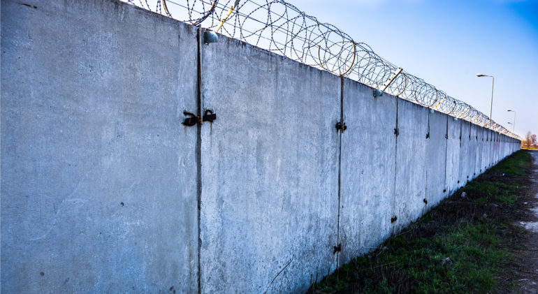 wall with barbwire