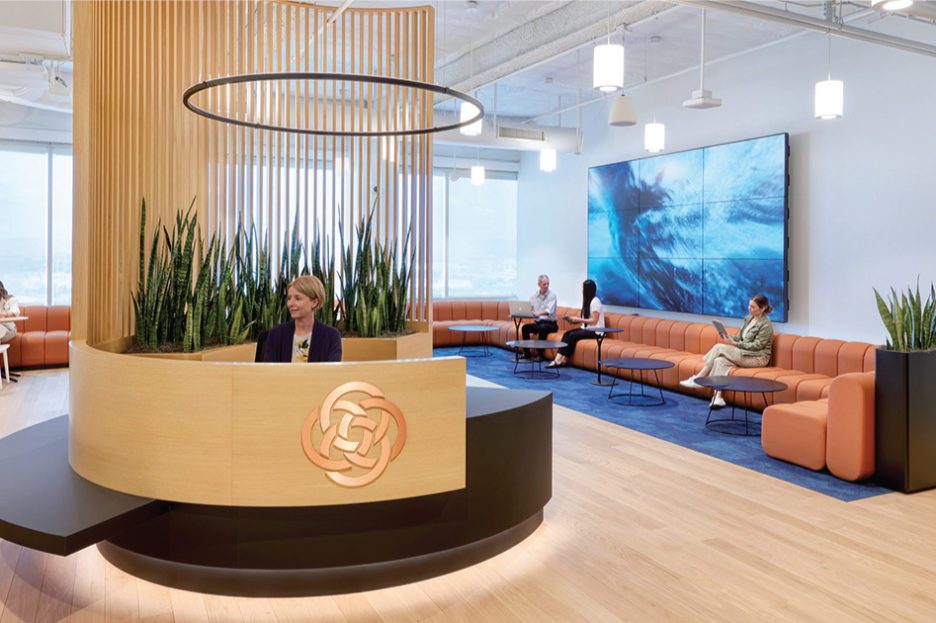 Bright modern workplace