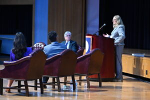 Dr, Paula Young at lectern