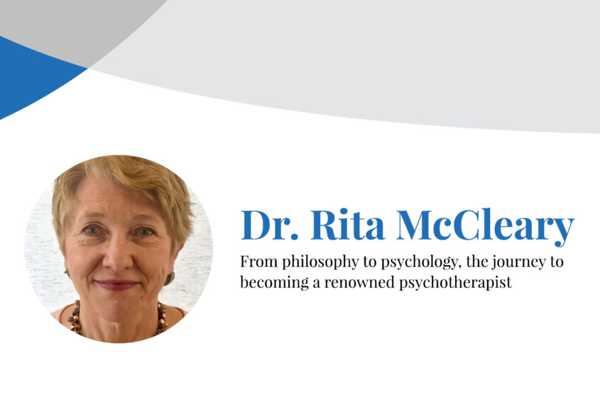 Dr. Rita McCleary smiles in a close-up photo inset next to text displaying her name on a banner image.