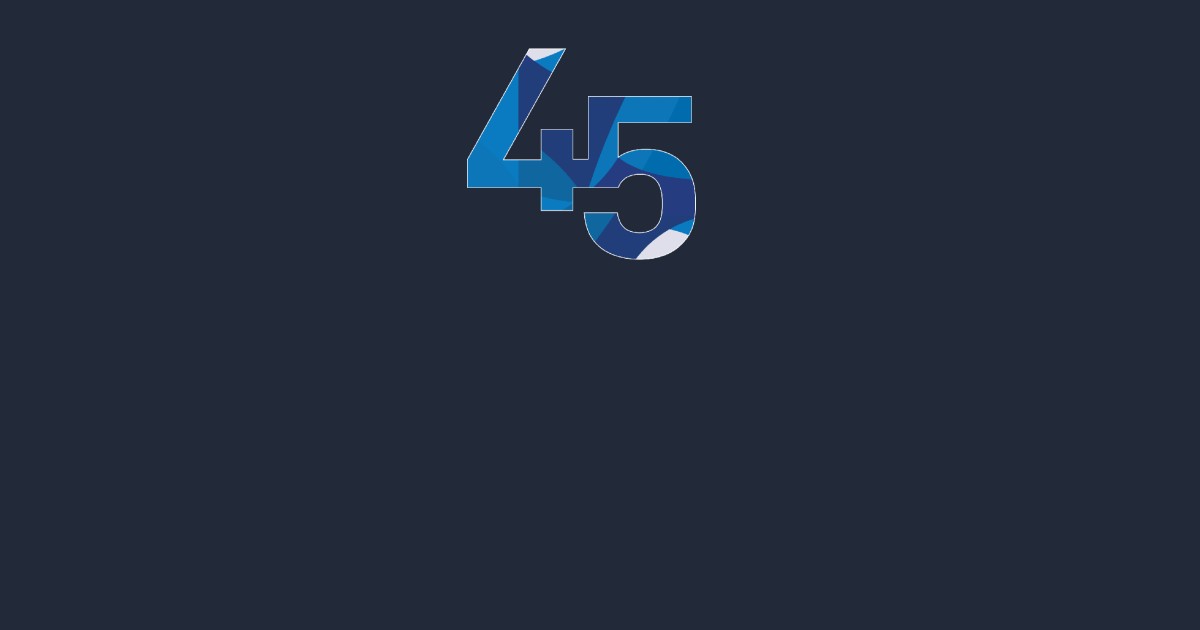 the number 45 in blue