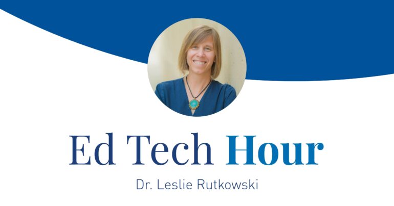 Banner with headshot of Dr. Leslie Rutkowski