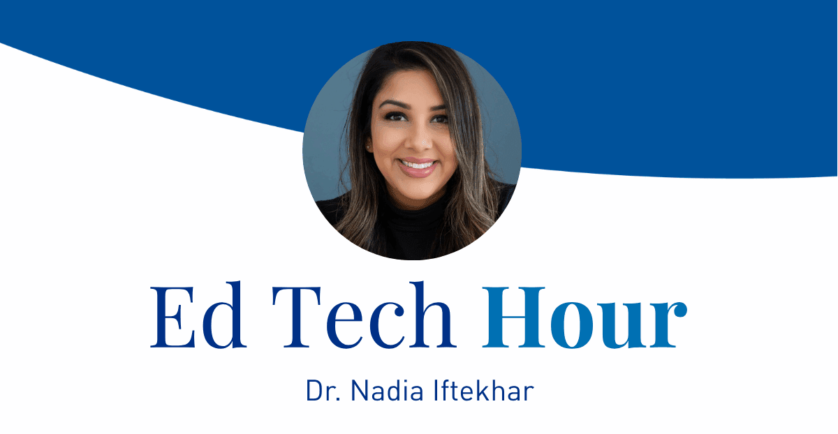 Banner with headshot of Dr. Hadia Iftekhar