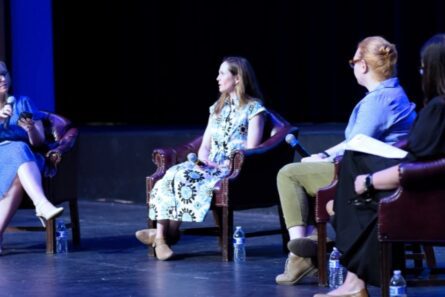 Guest speakers converse on stage during the Naomi Ruth Cohen Institute for Mental Health Education at The Chicago School (NRCI)'s 24th Annual Community Mental Health Conference at Evanston Township High School, May 16, 2026.