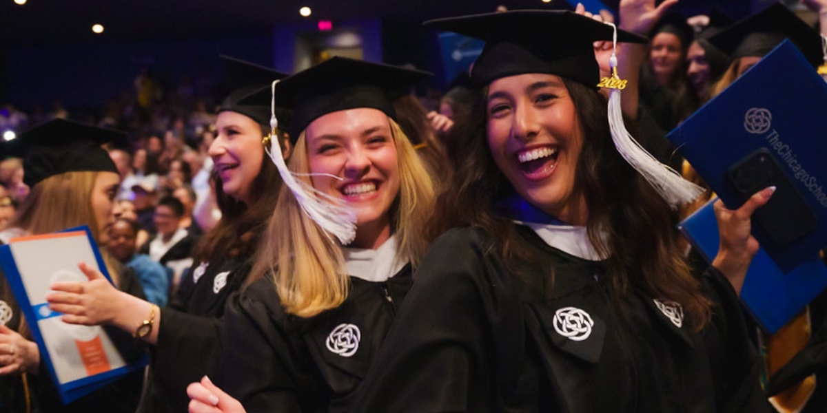 The Chicago School graduates celebrate at the Chicago Campus's commencement ceremony in spring 2026.