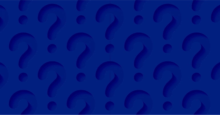 question marks on a blue background