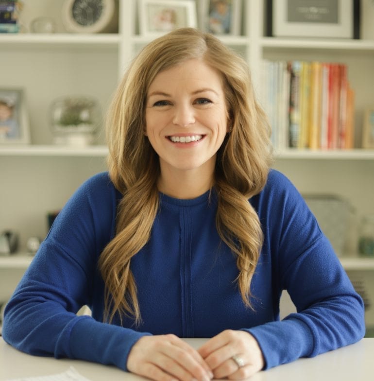 woman in blue long sleeve shirt