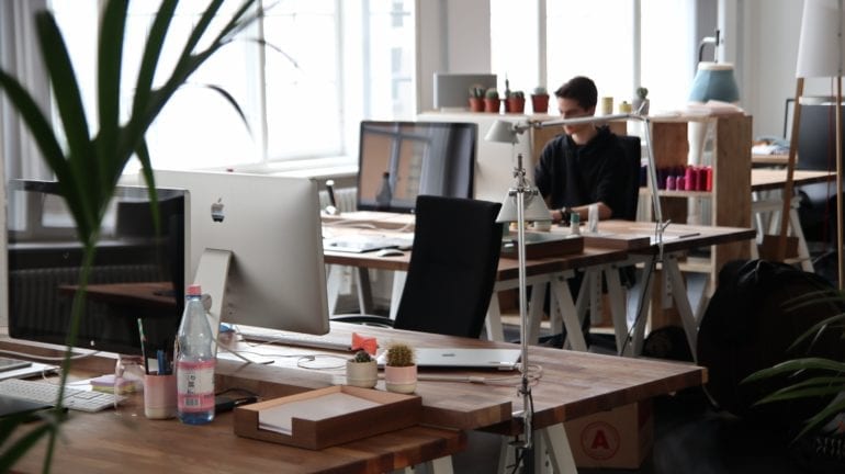 creative office with several workstations