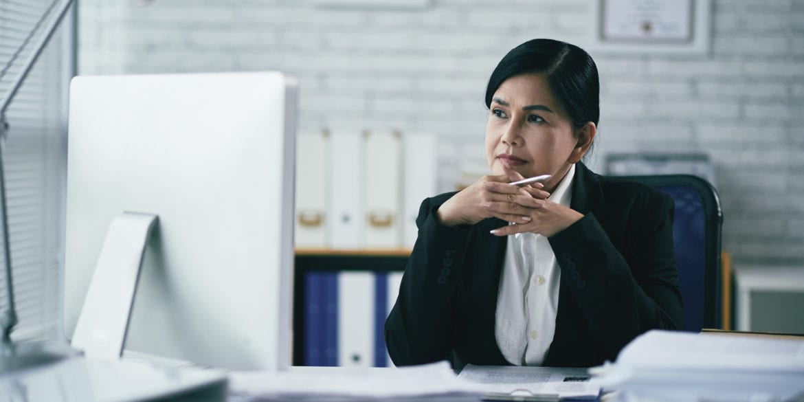 business woman thinking