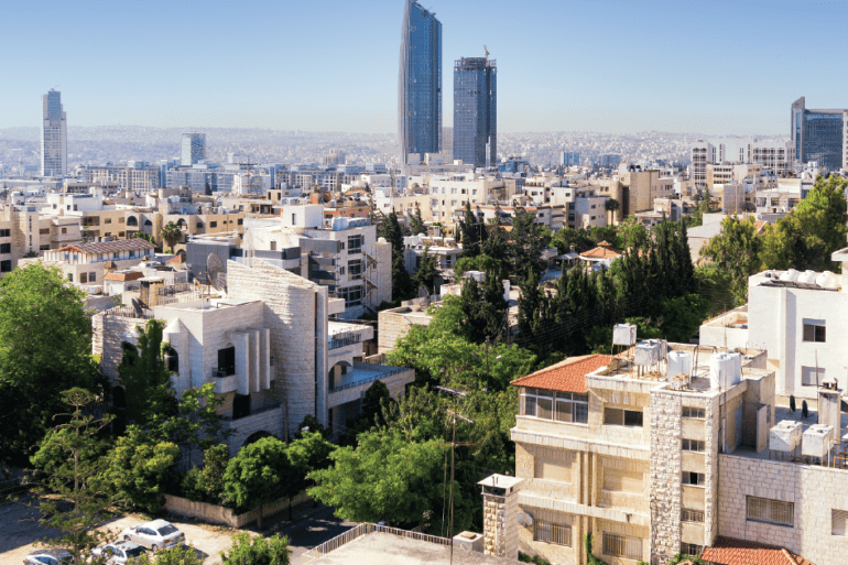 city with apartment buildings