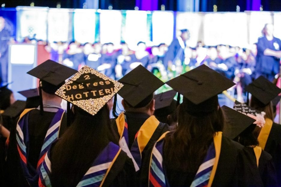 Group of graduates in gowns and caps