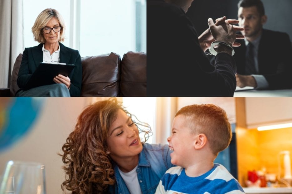Different pictures of psychology professionals