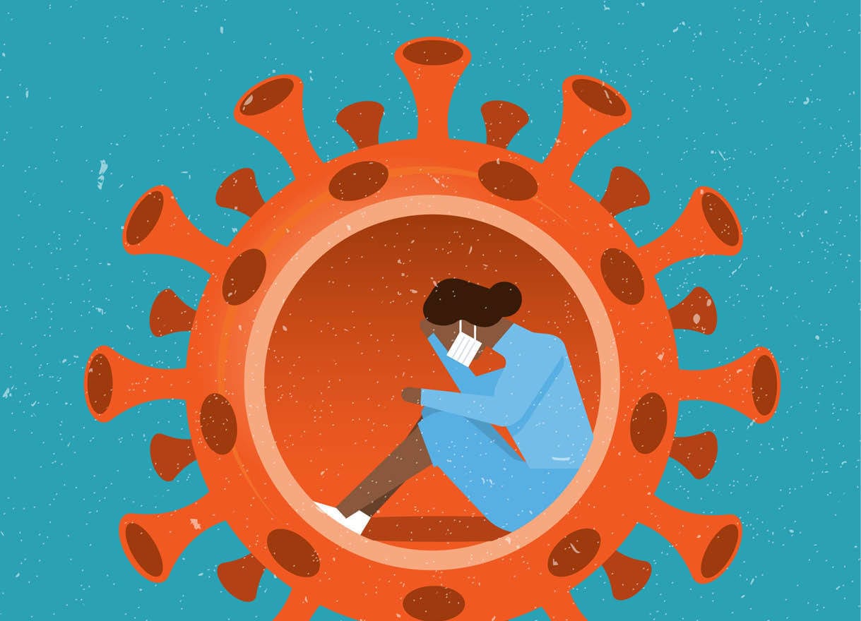 doctor in virus bubble