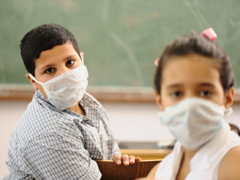 Children in masks