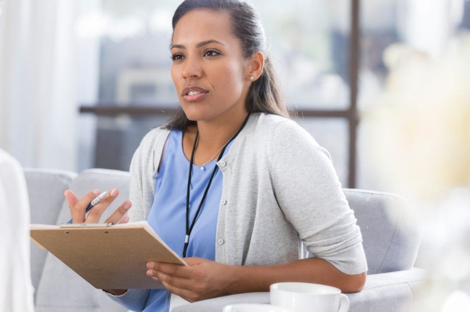 health psychologist with patient
