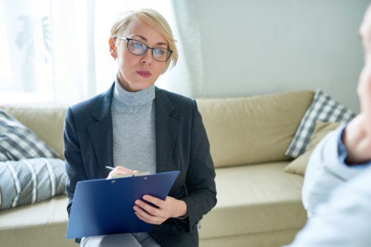 health care case manager with client