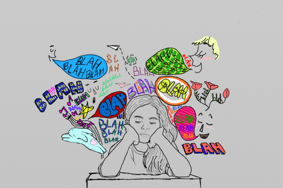 Graphic of person struggling with ADHD