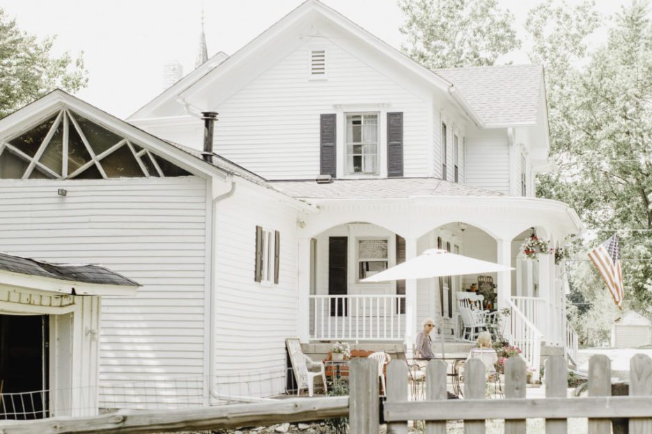 Photo of white two story home